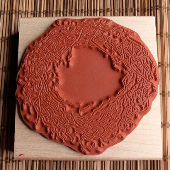 Grapevine Wreath Rubber Stamp 1997 Rubber Manger - Picture 2 of 3